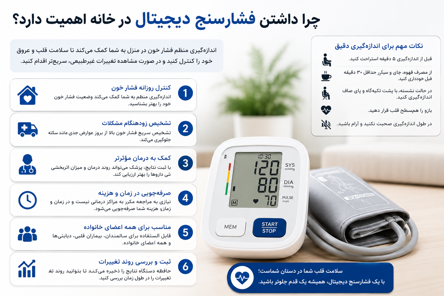 چرا داشتن فشارسنج دیجیتال در خانه اهمیت دارد؟