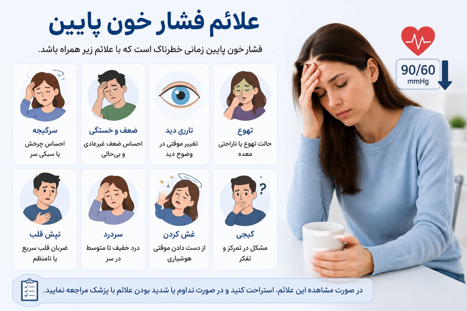 علائم فشار خون پایین